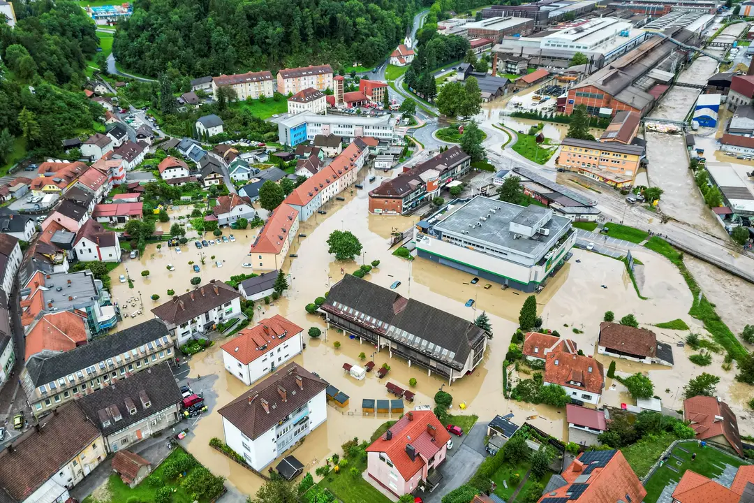 Záplavy v Slovinsku.