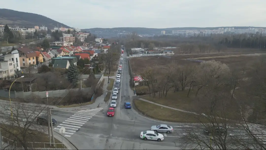 Vyťažená križovatka v Košiciach