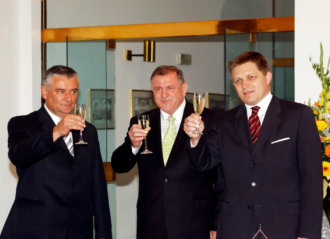 Ján Slota, Vladimír Mečiar a Robert Fico v roku 2006