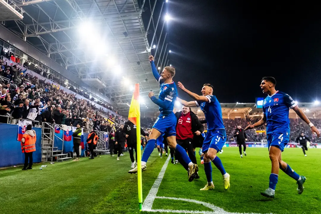 Tomáš Bobček oslavuje víťazný gól proti Severnému Írsku