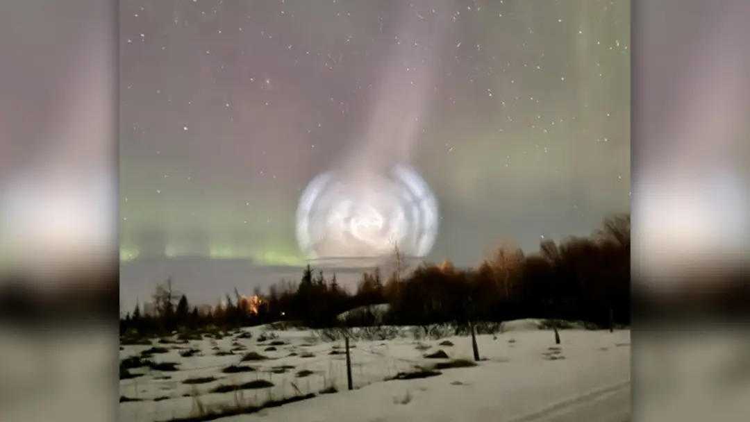 Špirála po prelete rakety SpaceX.