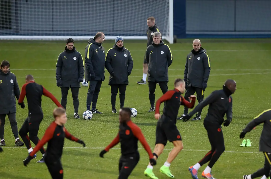 Hráči Manchestru City počas tréningovej jednotky pred duelom LM.