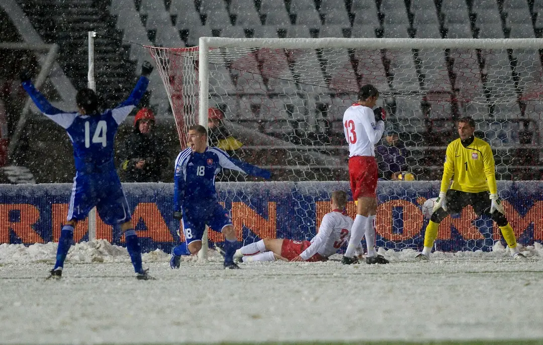 Moment, keď si Gancarzyk strelil vlastný gól, ktorý znamenal postup Slovenska na MS 2010