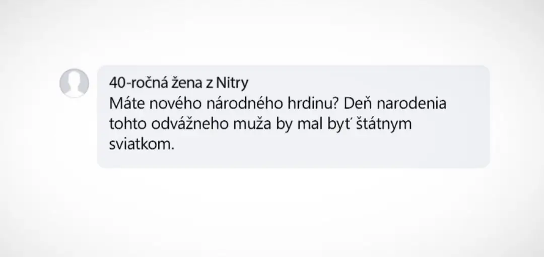 Jeden z nenávistných komentárov.