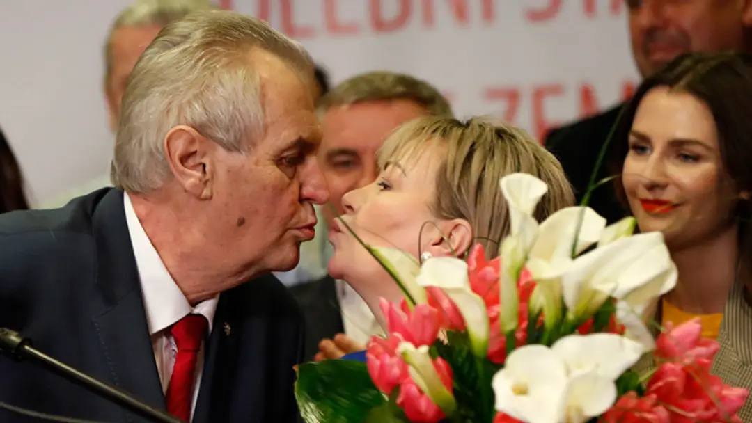 Miloš Zeman počas prejavu po víťazstve v 2. kole prezidentských volieb.