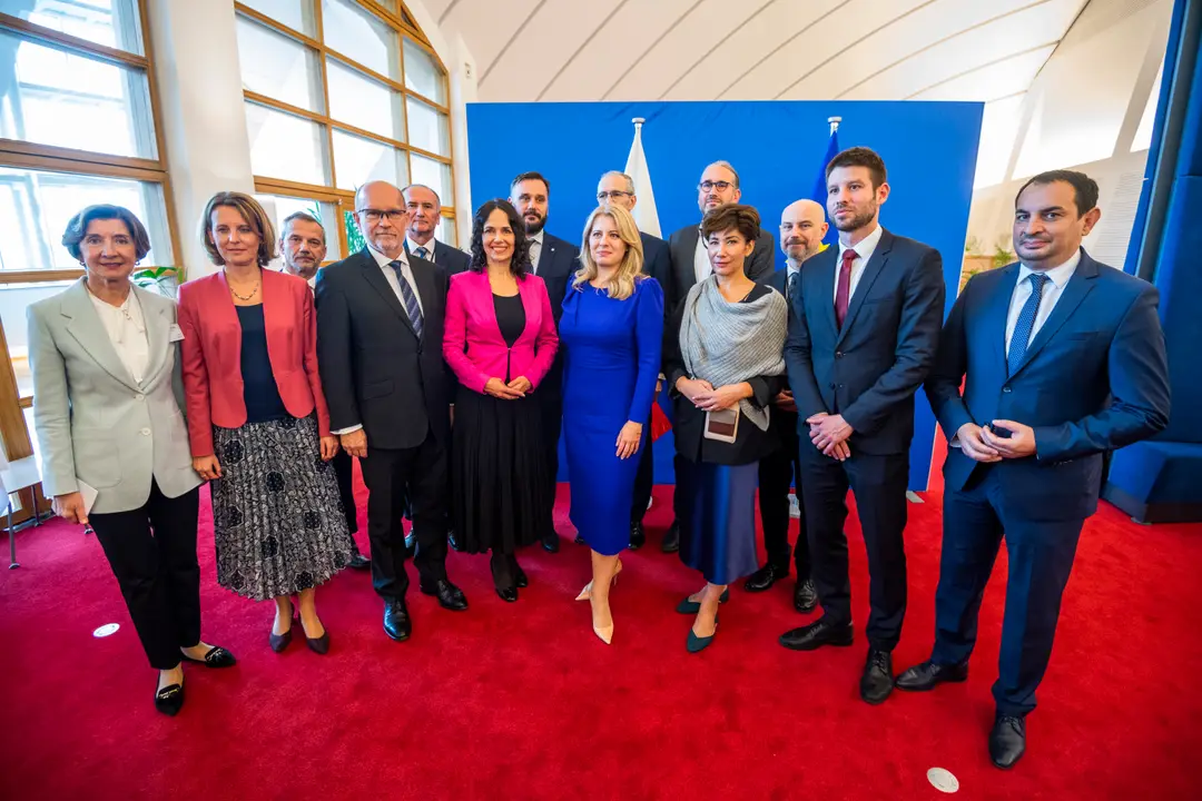 Na snímke prezidentka SR Zuzana Čaputová počas stretnutia so slovenskými poslancami Európskeho parlamentu (rok 2022)