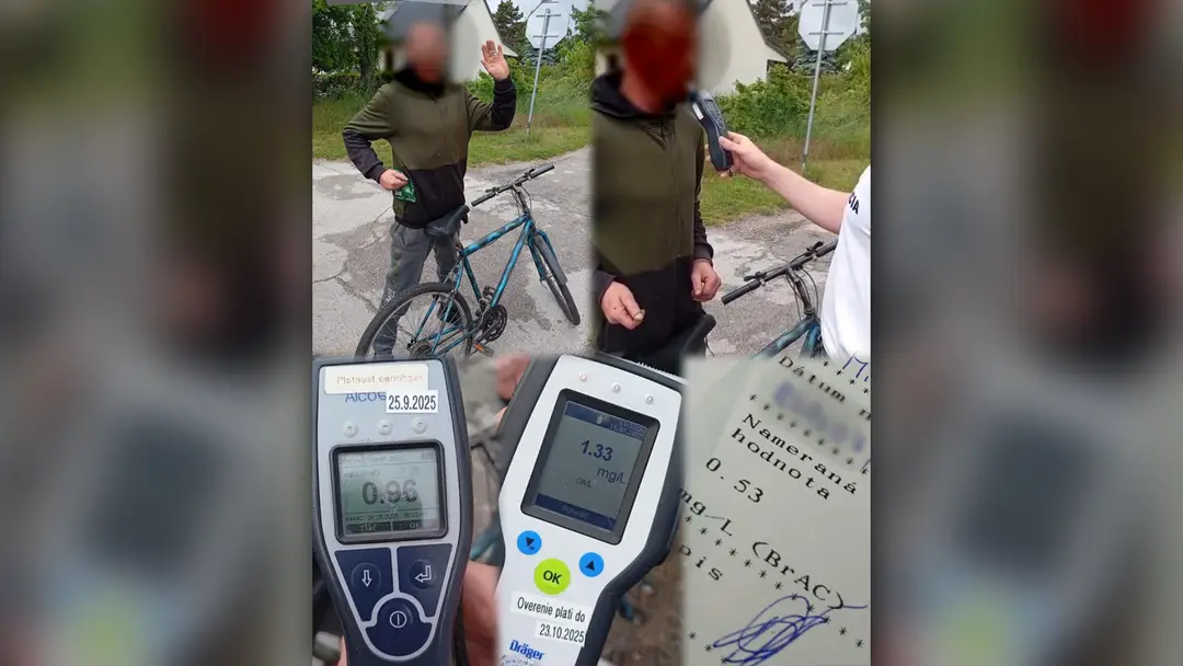 Nafúkal na bicykli