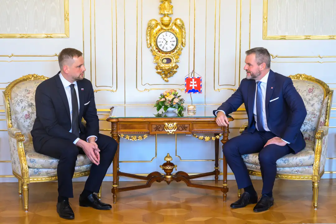 Minister zdravotníctva Kamil Šaško na rokovaní s prezidentom Petrom Pellegrinim