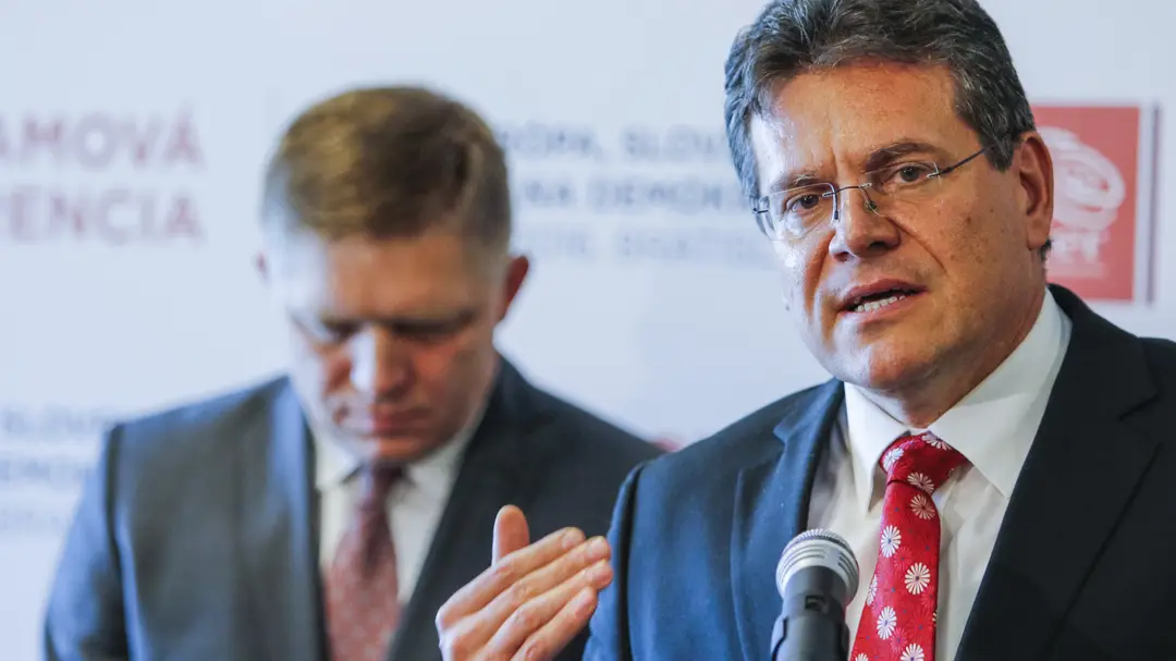 Robert Fico a Maroš Šefčovič. 