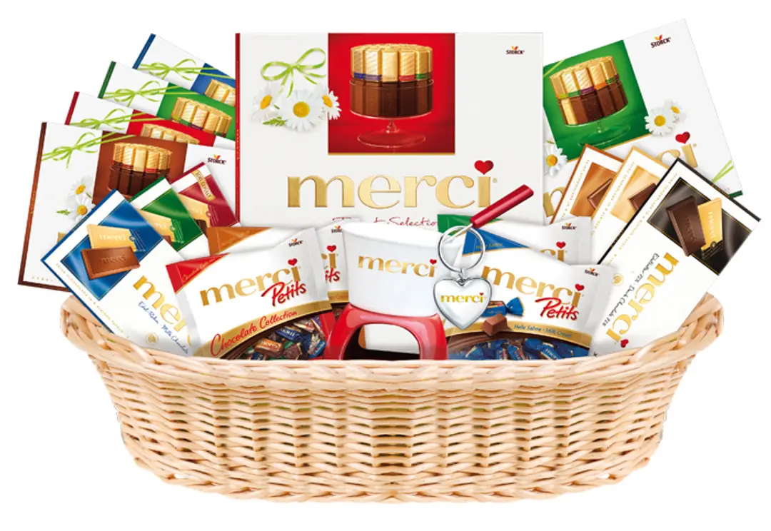 Košík plný merci.
