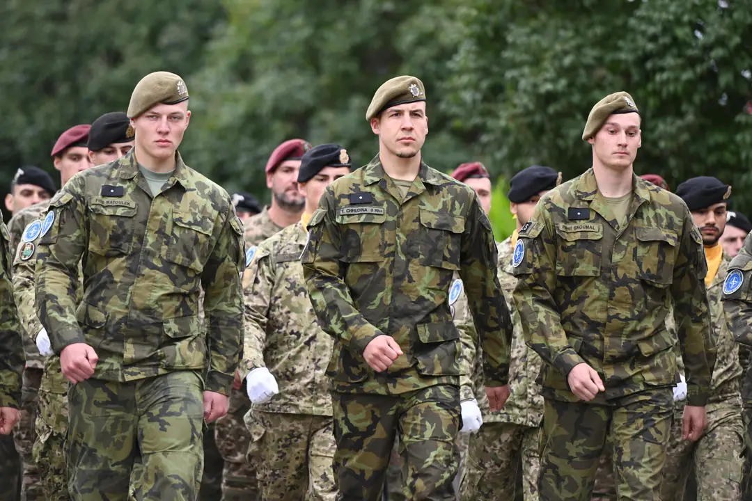 Snímka zo slávnostného vojenského nástupu v rámci podujatia Deň ozbrojených síl SR v Brezovej pod Bradlom.