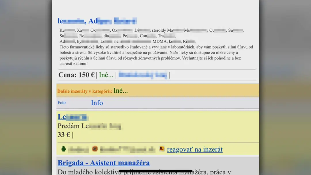 Jeden z inzerátov, v ktorom ponúkajú lieky.