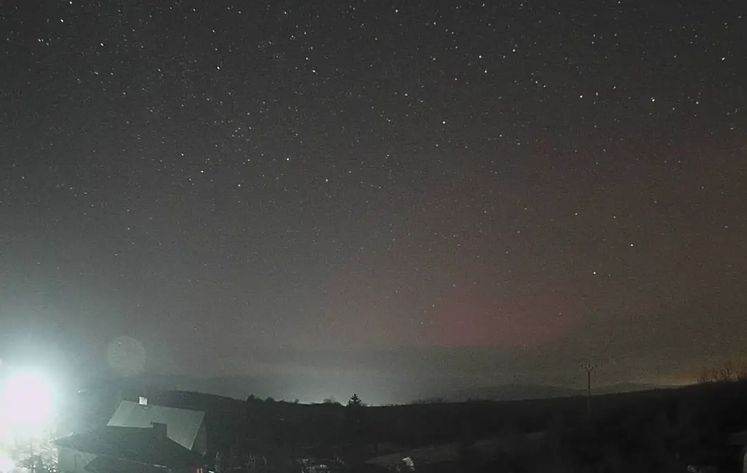 Polárna žiara nad Slovenskom.