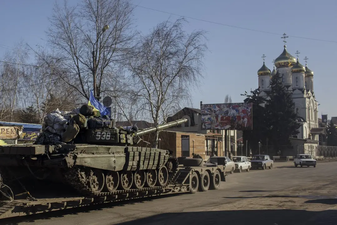 Tank s ukrajinskou armádou.