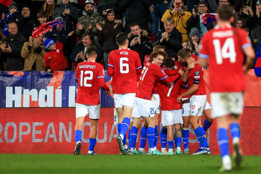 Radujúci sa českí futbalisti