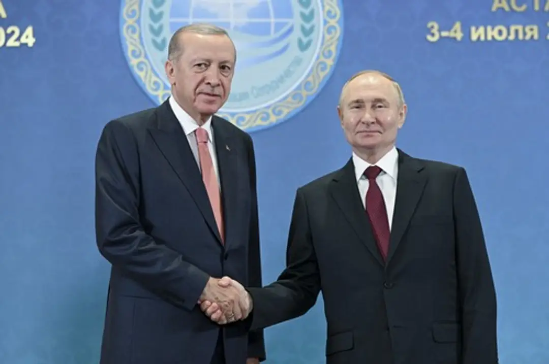 Turecký prezident Recep Tayyip Erdogan a ruský prezident Vladimir Putin
