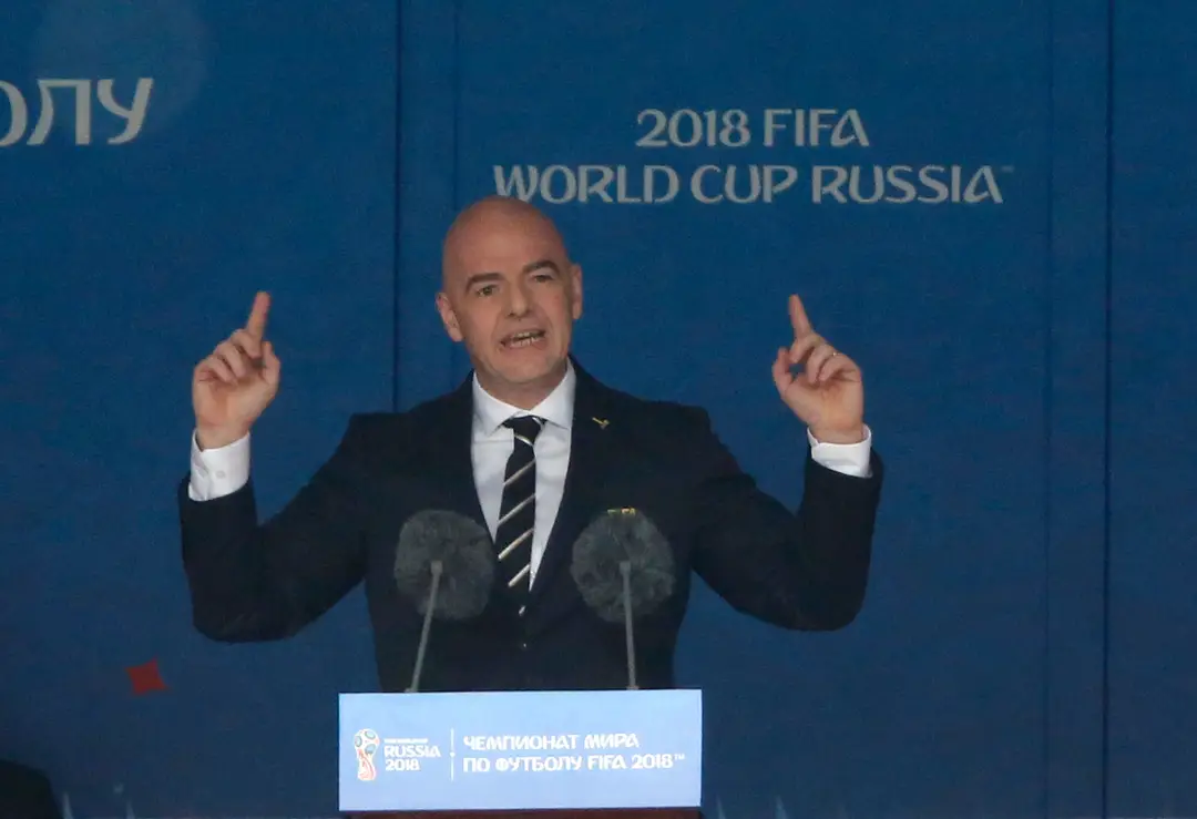 Prezident FIFA Gianni Infantino počas otváracieho ceremoniálu MS 2018.