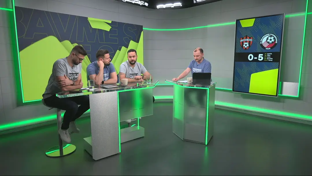 Marián Červenka, Marek Arpáš, Andrej Zvolenský a Michal Maťašovský v štúdiu TN live.