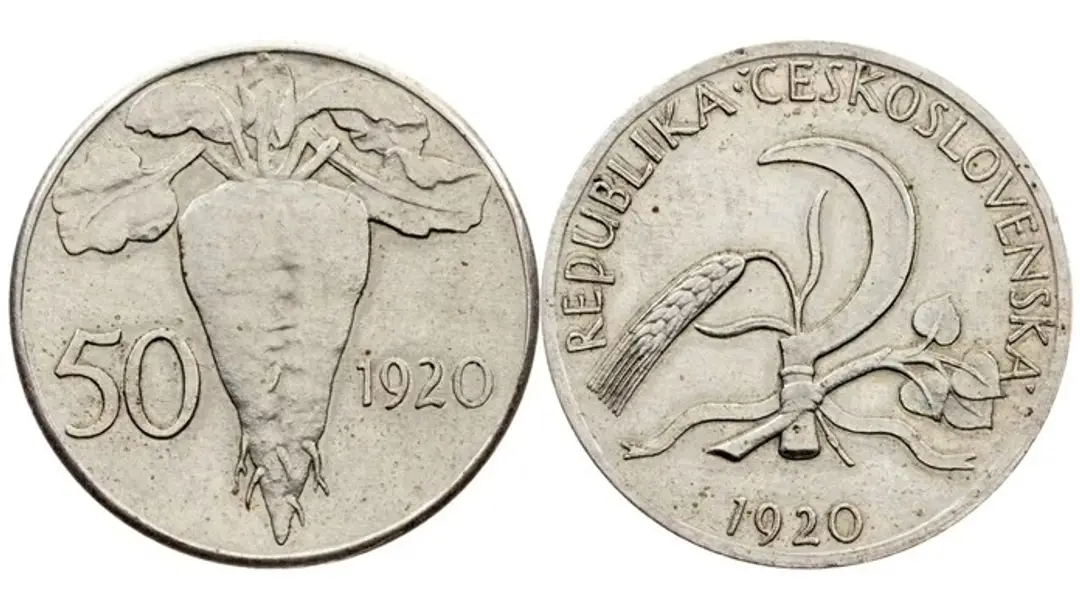 Skúšobná razba československej mince z roku 1920