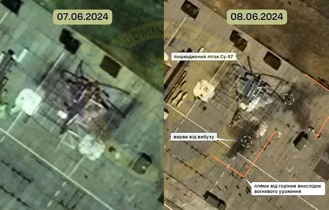 Satelitné snímky dokazujú, že došlo zásahu stíhačky Su-57.