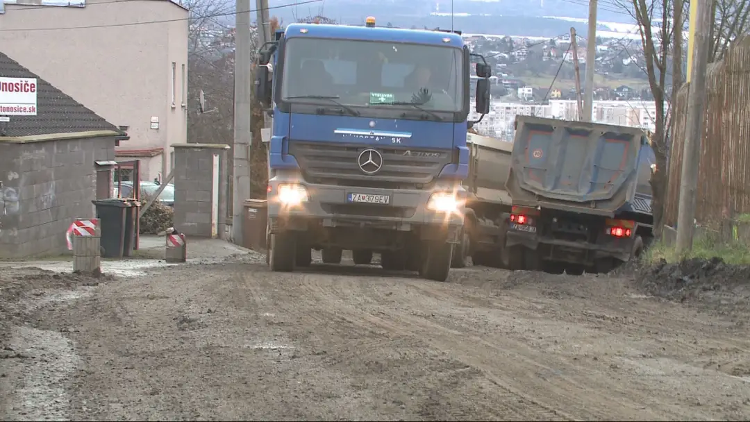 Zablatená cesta v Prešove