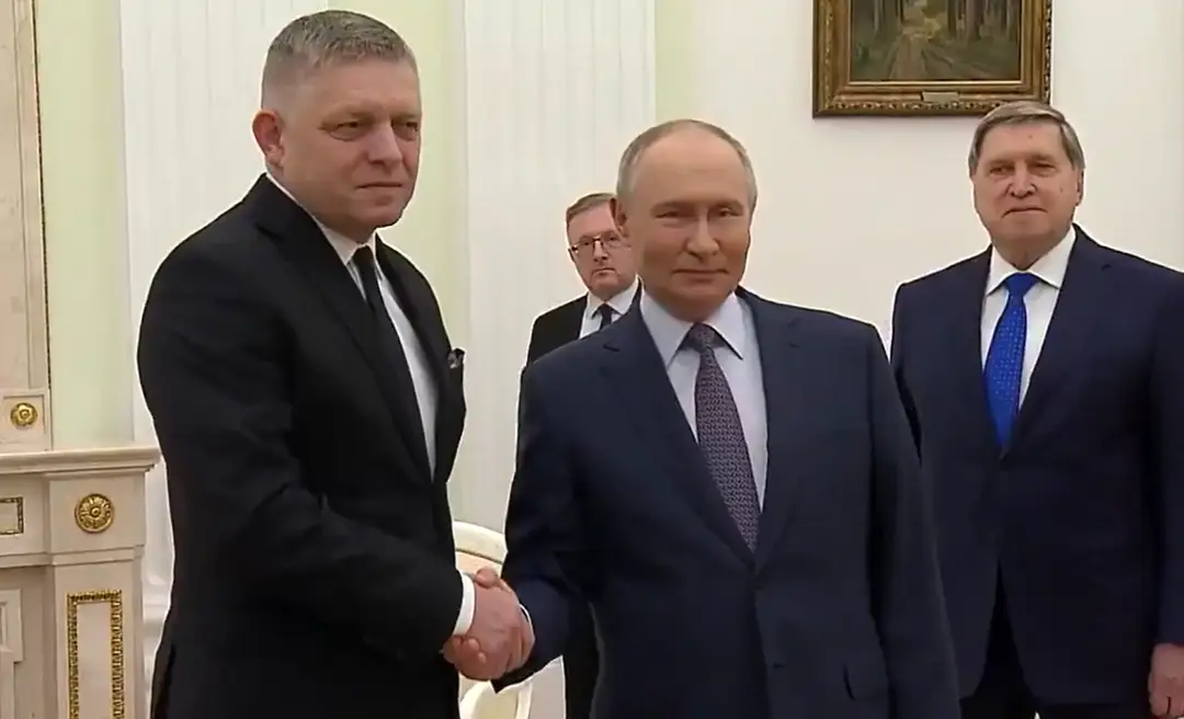 Sprava Vladimir Putin a Robert Fico.