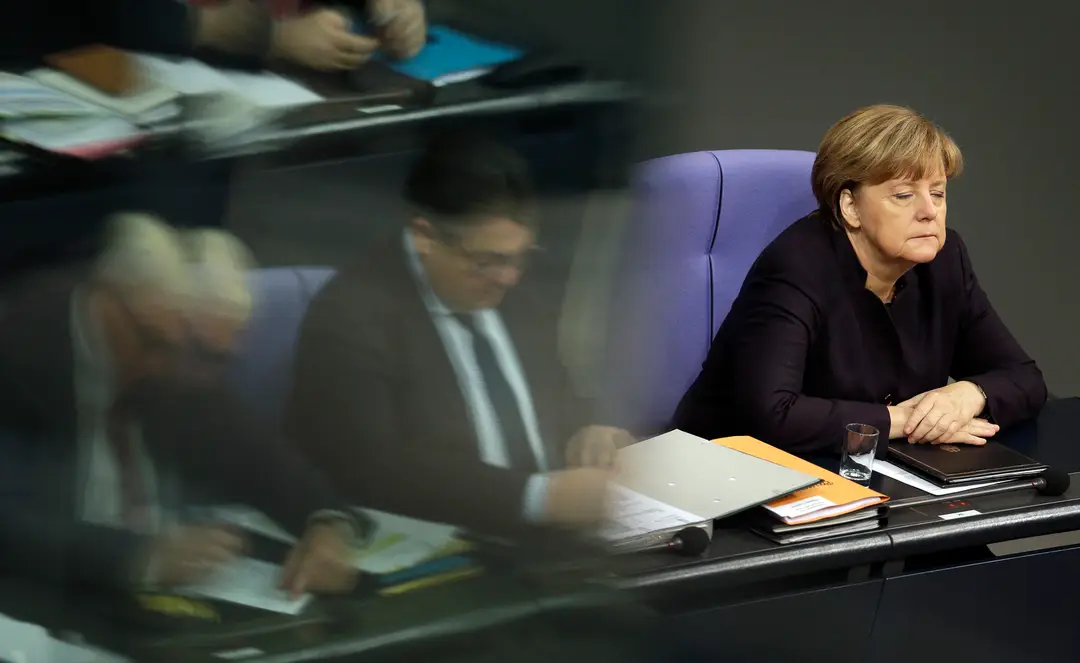 Kancelárka Angela Merkelová na zasadnutí Spolkového snemu