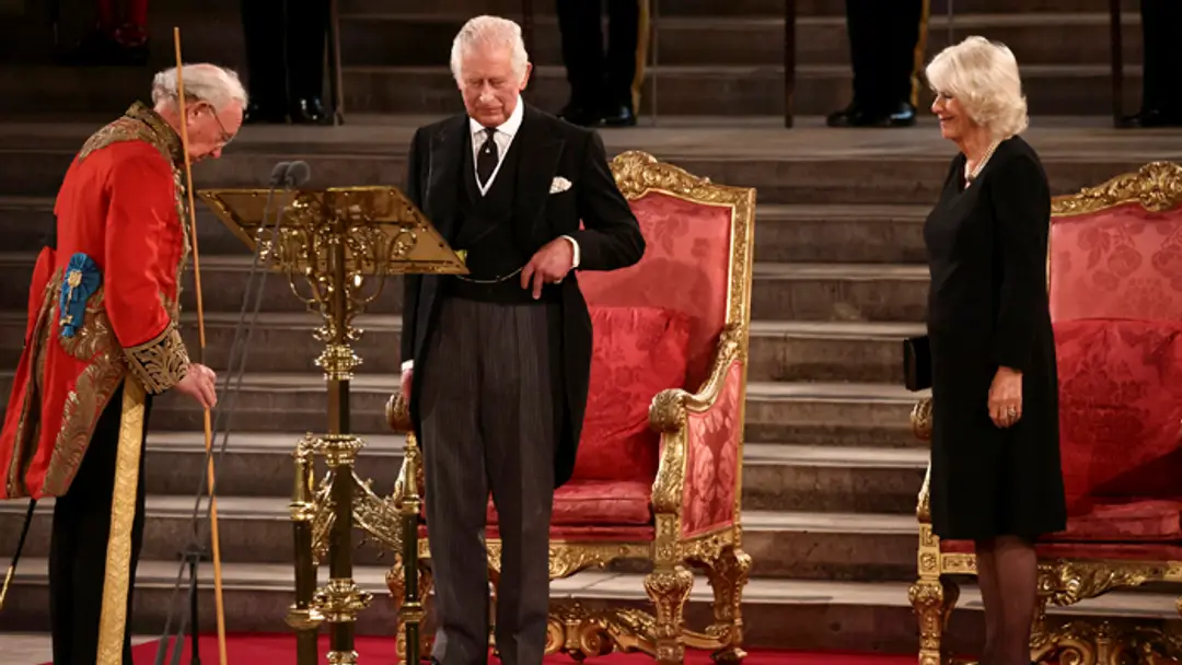 Nový britský kráľ Karol III. predniesol svoj prvý prejav v parlamente v Londýne.