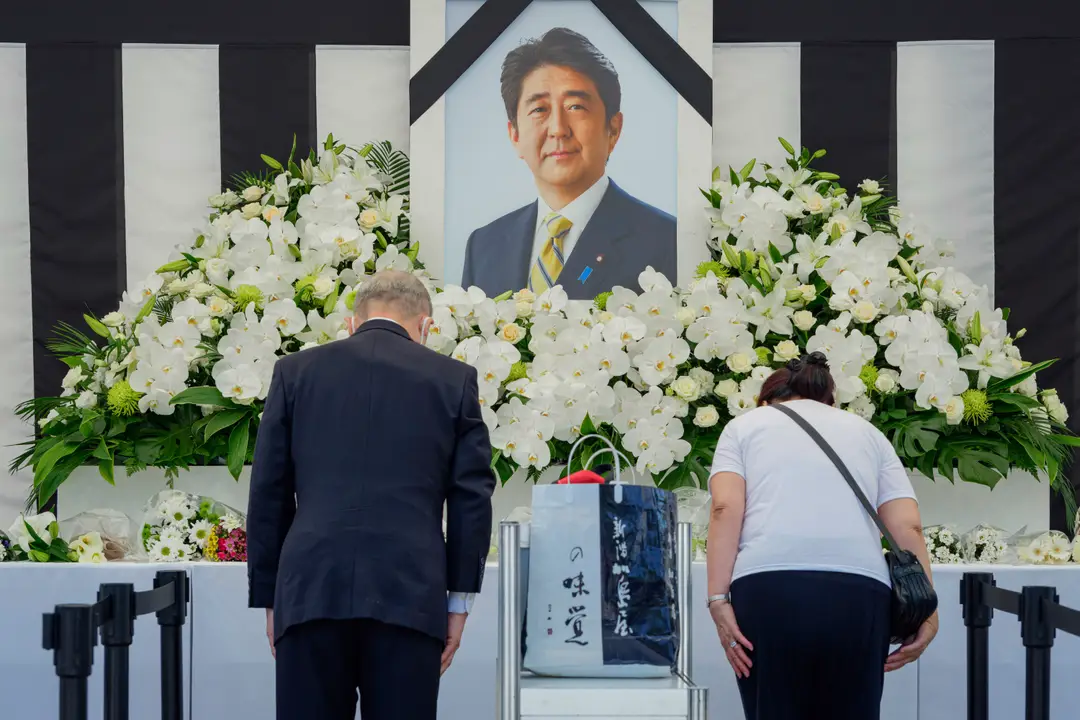 Pohreb bývalého japonského premiéra Šinzóa Abeho.