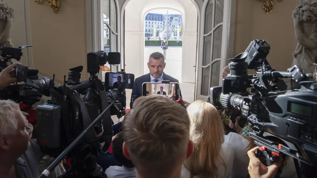 Peter Pellegrini po stretnutí s prezidentkou. 