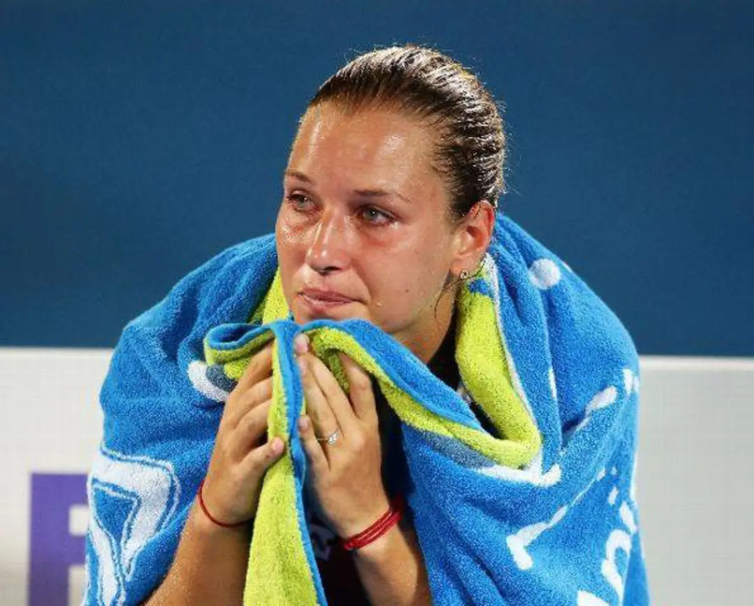 Dominika Cibulková po prehre s Angelique Kerberovou, ktorá jej uštedrila kanára. 