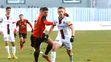 Zľava Martin Boďa (Ružomberok) a Martin Bednár (Zlaté Moravce) v zápase 18. kola Fortuna ligy.