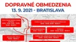 Pondelkové dopravné obmedzenia v Bratislave.