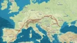 Trasa, ktorú si Peter naplánoval - od Atlantiku po Čierne more.