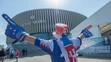 Slovenský fanúšik pred zápasom proti Francúzsku na MS 2018.