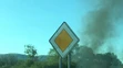 Horiaca motorka na D4 pri Stupave.