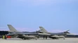 Stíhačky F-16 americkej výroby, ktoré pristáli v priestoroch Leteckej základne Malacky-Kuchyňa.