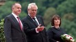 Český prezident Miloš Zeman s manželkou Ivanou a Andrej Kiska.