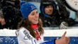 Alpská lyžiarka Petra Vlhová sa teší po triumfe v slalome vo Flachau.