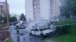 Zhorené autá na košickom Sídlisku Ťahanovce.
