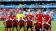 Rakúska futbalová reprezentácia pred duelom s Maďarskom na ME vo Francúzsku.