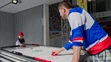 Na snímke slovenskí fanúšikovia pred zápasom  Švédsko - Slovensko.