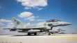 Viacúčelové stíhacie lietadlo Eurofighter Typhoon, ktoré patrí do spoločnej katarsko-britskej letky.