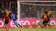 Taliansky reprezentant Antonio Candreva dáva gól v prípravnom zápase s Belgickom pred ME 2016.