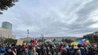 Protest proti nedeľnej (22. 12.) návšteve predsedu vlády SR Roberta Fica (Smer-SD) v Moskve na Námestí slobody v Bratislave v pondelok 23. decembra 2024.