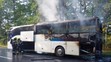 Horiaci autobus vo východných Čechách 