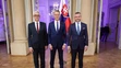 Kandidáti na prezidenta Ivan Korčok a Peter Pellegrini s moderátorom Michalom Kovačičom.