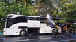 Horiaci autobus vo východných Čechách 