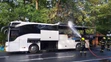 Horiaci autobus vo východných Čechách 