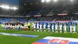 Slovenský reprezentačný tím pred začiatkom prípravného futbalového zápasu
